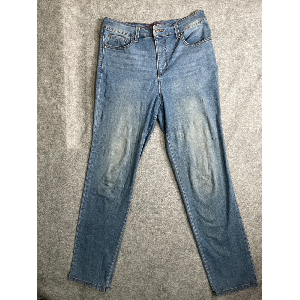 Gloria Vanderbilt Amanda High Rise Tapered Jeans Light Wash Blue Denim Women